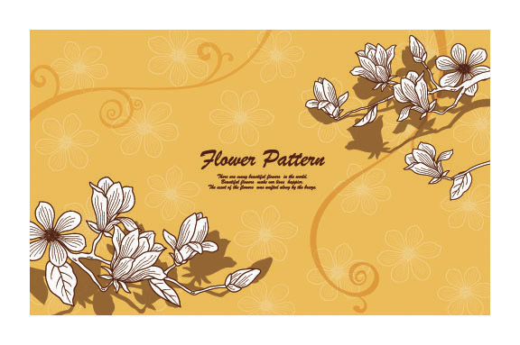 free vector Beautiful flowers plants vector line drawing 2
